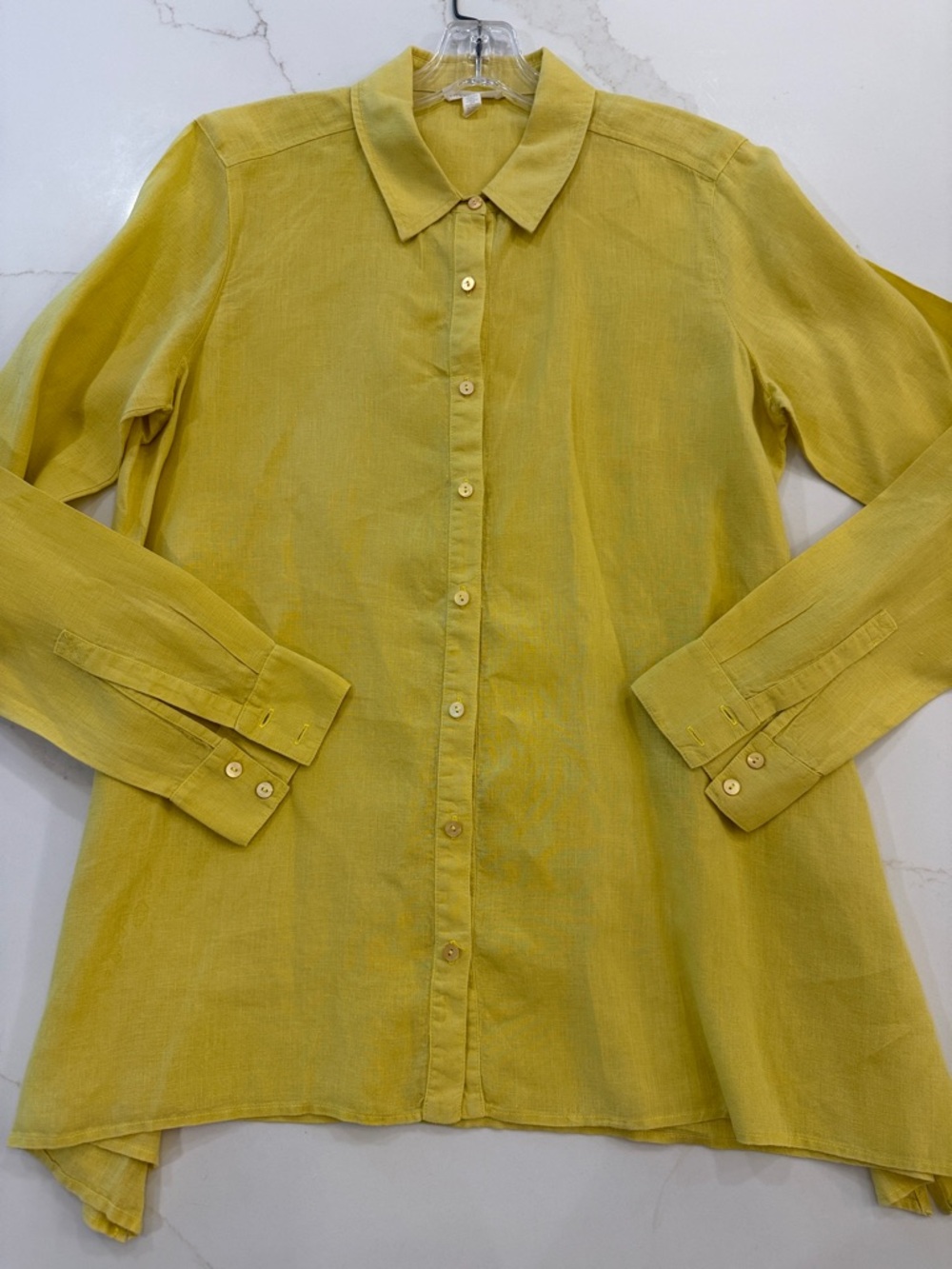 Eileen Fisher Yellow Organic Irish Linen Top